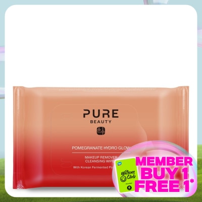 PURE BEAUTY Pomegranate Hydro Glow Makeup Remover Cleansing Wipes 20s