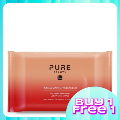 PURE BEAUTY Pomegranate Hydro Glow Makeup Remover Cleansing Wipes 20s