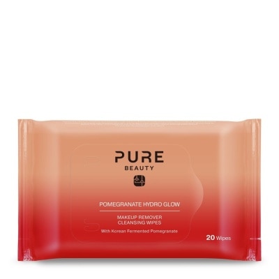 PURE BEAUTY Pomegranate Hydro Glow Makeup Remover Cleansing Wipes 20s