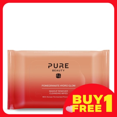 PURE BEAUTY Pomegranate Hydro Glow Makeup Remover Cleansing Wipes 20s