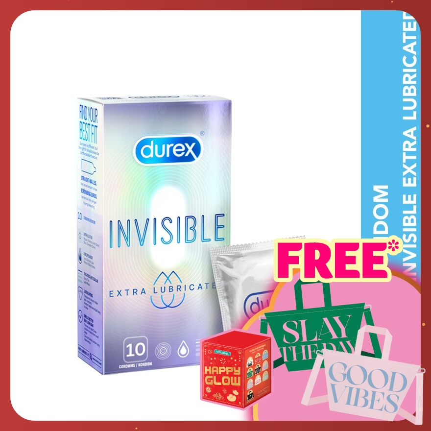Condom Invisible Extra Lubricated 10s