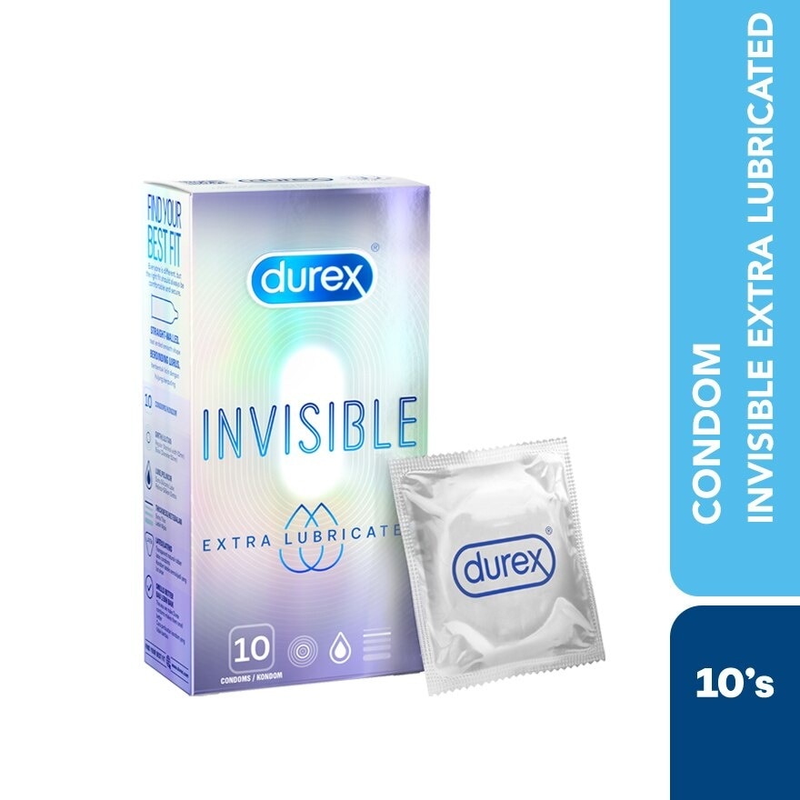 Condom Invisible Extra Lubricated 10s