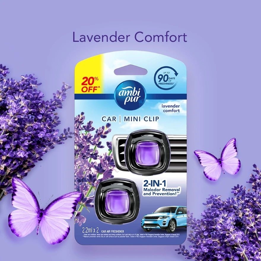 Car Mini Clip Lavendar 2ml x 2's