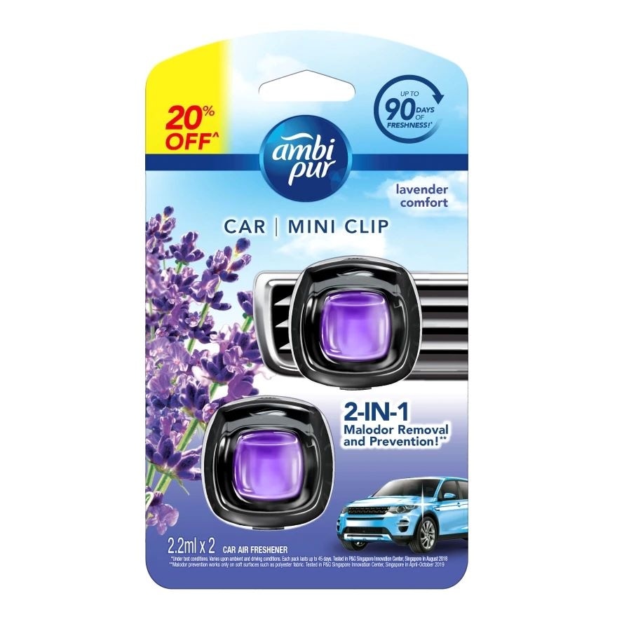 Car Mini Clip Lavendar 2ml x 2's