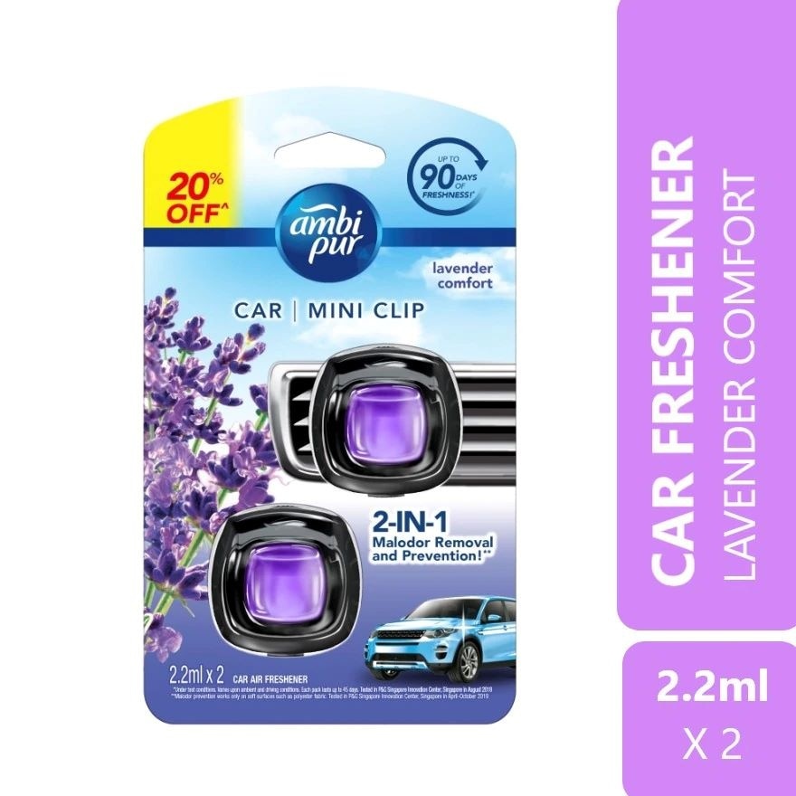 Car Mini Clip Lavendar 2ml x 2's