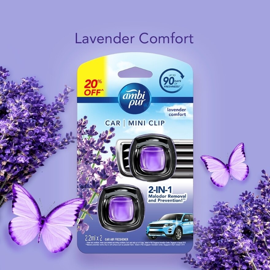 Car Mini Clip Lavendar 2ml x 2's