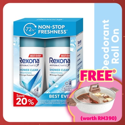 REXONA Shower Clean Roll On 2x45ml