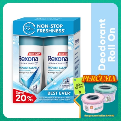 REXONA Shower Clean Roll On 2x45ml