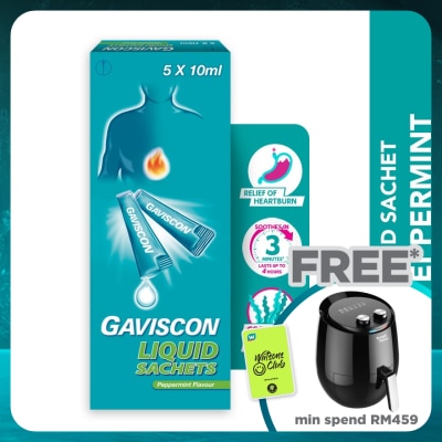 GAVISCON Heartburn & Indigestion Relief Peppermint Sachet 5 x 10ml