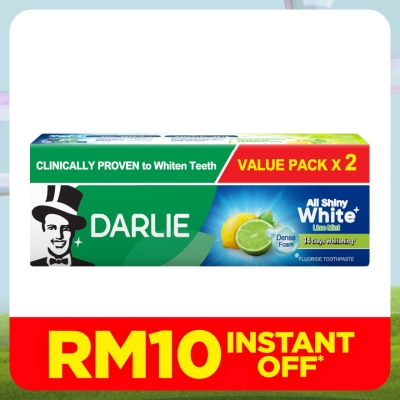 DARLIE Toothpaste All Shiny White Lime Mint 2X140g