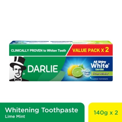 DARLIE Toothpaste All Shiny White Lime Mint 2X140g