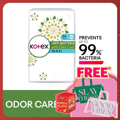 KOTEX Anti-Bacteria Maxi Day Non Wing Pad 24cm (20s) - Sanitary Pad With Odor Care