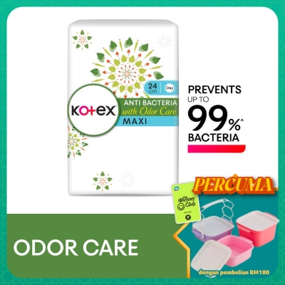 KOTEX - Anti-Bacteria Maxi Day Non Wing Pad 24cm (20s) - Sanitary Pad With Odor Care