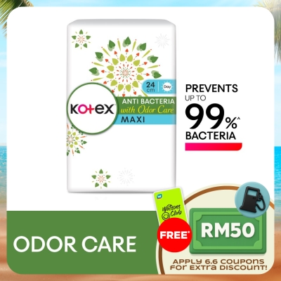 KOTEX - Anti-Bacteria Maxi Day Non Wing Pad 24cm (20s) - Sanitary Pad With Odor Care