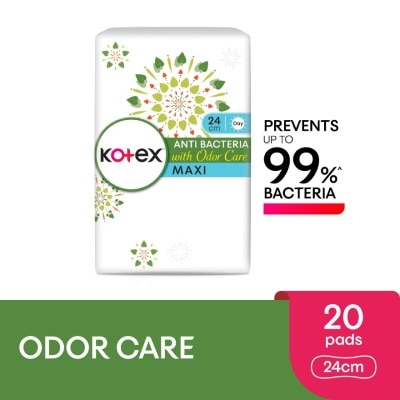 KOTEX Anti-Bacteria Maxi Day Non Wing Pad 24cm (20s) - Sanitary Pad With Odor Care