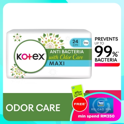 KOTEX Anti Bacteria Maxi Day Wing Pad 24cm (16s) Sanitary Pad With Odor Care image