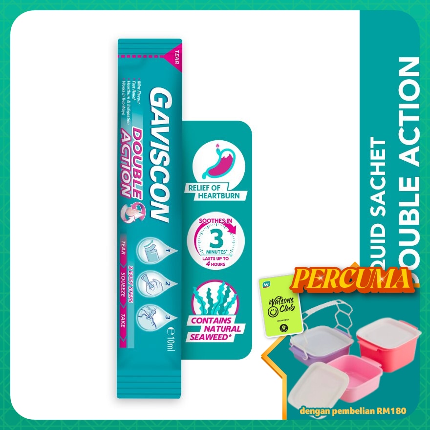 Heartburn & Indigestion Relief Double Action Sachet 10ml