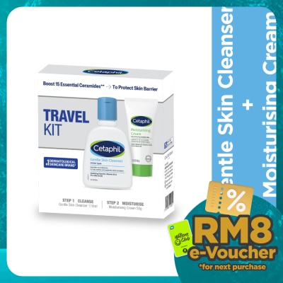 CETAPHIL Travel Kit (Cleanser 118ml+Moisturizing Cream 50g)