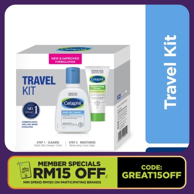 CETAPHIL Travel Kit (Cleanser 125ml+Moisturizing Cream 50g)