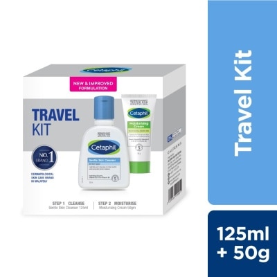 CETAPHIL Travel Kit (Cleanser 125ml+Moisturizing Cream 50g)