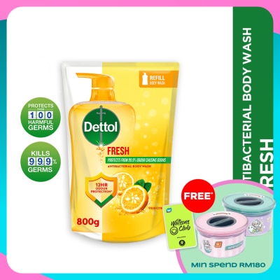 DETTOL Body Wash Refill Fresh Yuzu Citrus 800ml