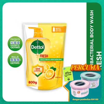 DETTOL Body Wash Refill Fresh Yuzu Citrus 800ml