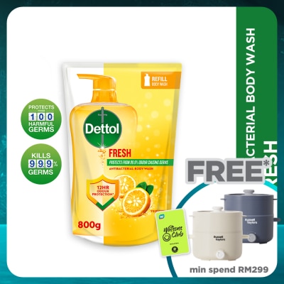 DETTOL Body Wash Refill Fresh Yuzu Citrus 800ml