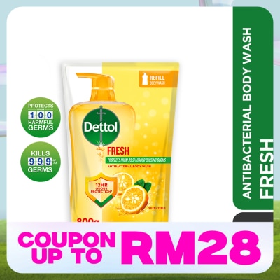 DETTOL Body Wash Refill Fresh Yuzu Citrus 800ml