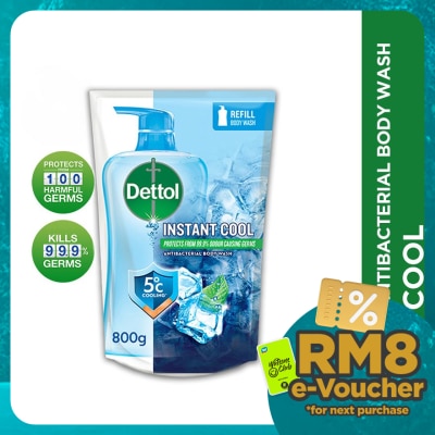 DETTOL Body Wash Refill Instant Cool Mint & Sea Minerals 800ml