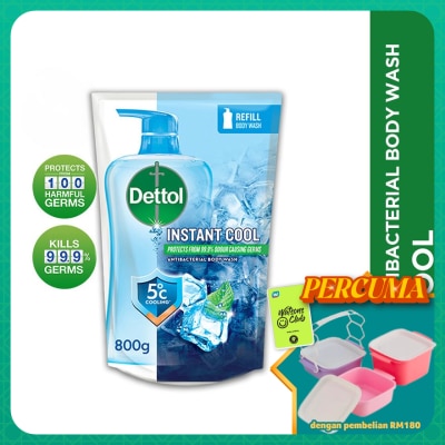 DETTOL - Body Wash Refill Instant Cool Mint & Sea Minerals 800ml