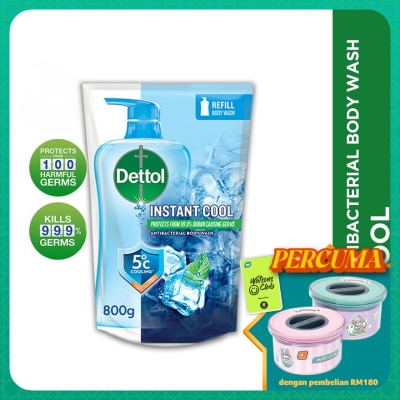DETTOL Body Wash Refill Instant Cool Mint & Sea Minerals 800ml