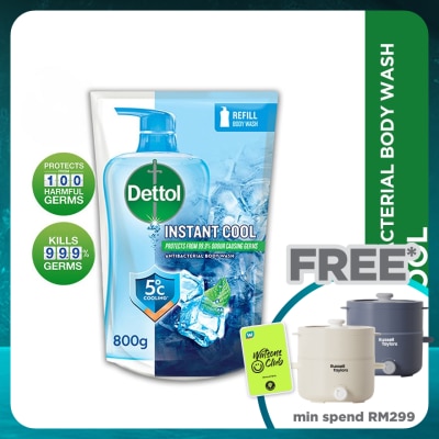 DETTOL Body Wash Refill Instant Cool Mint & Sea Minerals 800ml