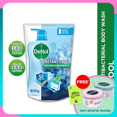 DETTOL Body Wash Refill Instant Cool Mint & Sea Minerals 800ml