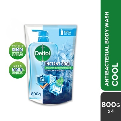 DETTOL Body Wash Refill Instant Cool Mint & Sea Minerals 800ml