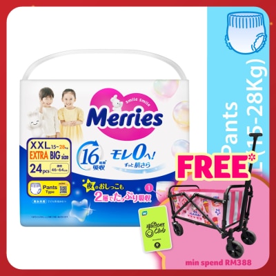 MERRIES Merries Super Premium Pants Baby Diaper Super Jumbo pack (15-28kg) XXL 24s