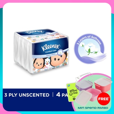 KLEENEX Facial Tissue Soft Pack Disney Tsum Tsum 3Ply (4x50s)