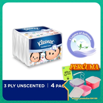 KLEENEX - Facial Tissue Soft Pack Disney Tsum Tsum 3Ply (4x50s)