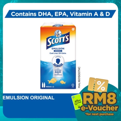 SCOTT'S Emulsion Cod Liver Oil Original DHA & EPA 2X400ML