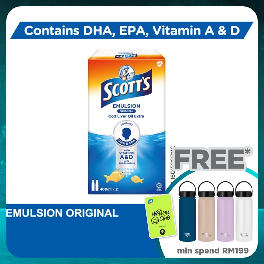 Emulsion Cod Liver Oil Original DHA & EPA 2X400ML