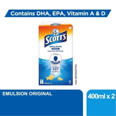 SCOTT'S Emulsion Cod Liver Oil Original DHA & EPA 2X400ML