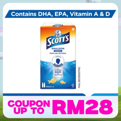 SCOTT'S Emulsion Cod Liver Oil Original DHA & EPA 2X400ML