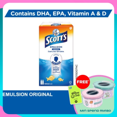 SCOTT'S Emulsion Cod Liver Oil Original DHA & EPA 2X400ML