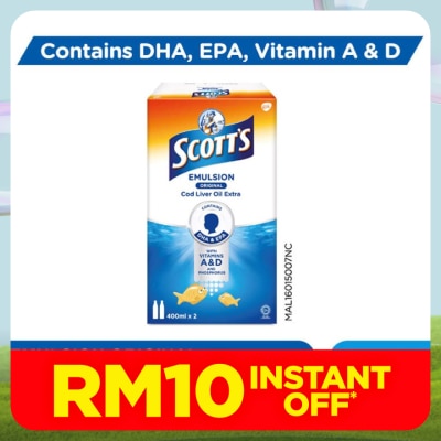 SCOTT'S Emulsion Cod Liver Oil Original DHA & EPA 2X400ML