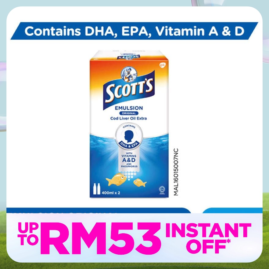 Emulsion Cod Liver Oil Original DHA & EPA 2X400ML