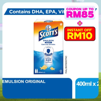SCOTT'S Emulsion Cod Liver Oil Original DHA & EPA 2X400ML