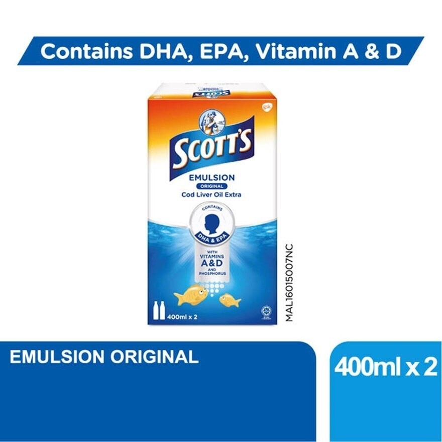 Emulsion Cod Liver Oil Original DHA & EPA 2X400ML