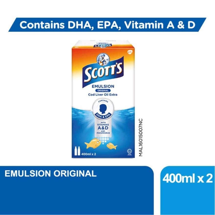 Emulsion Cod Liver Oil Original DHA & EPA 2X400ML