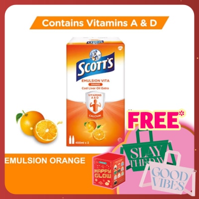 SCOTT'S Emulsion Cod Liver Oil Orange Vit A & D 2X400ML