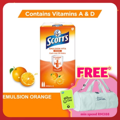 SCOTT'S Emulsion Cod Liver Oil Orange Vit A & D 2X400ML