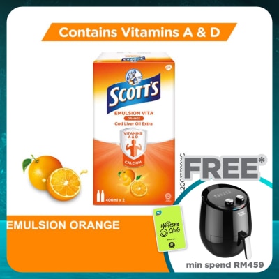 SCOTT'S Emulsion Cod Liver Oil Orange Vit A & D 2X400ML